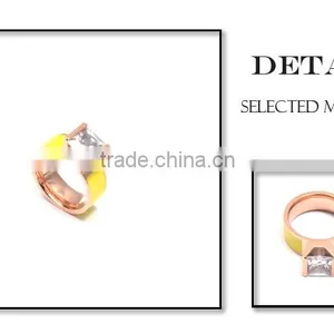Fashion Jewelry Big Rings 316l Stainless Steel Yellow Gold Costume Ring thumbnail-2