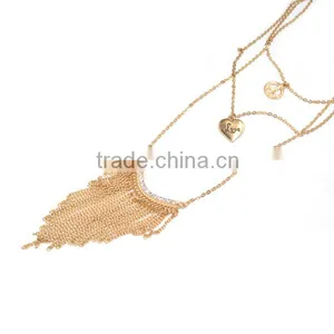 New 3 Strands Y Shape Gold Chain Choker Bib Statement Tassel Necklace Designs thumbnail-1