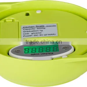 2015 5kg New Cheap ABS Plastic Foldable Diet Kitchen Weighing Scale With Bowl for Fruits thumbnail-2