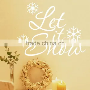 ALFOREVER Christmas Days Decoration Let is Snow Quote Vinyl White Decals thumbnail-2