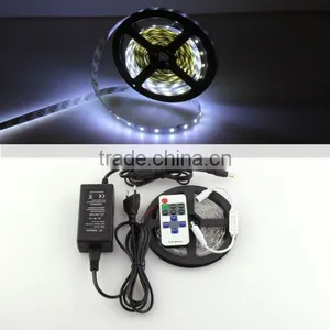 16.4FT Cool White 5630 SMD 300 LED Strip Light Lamp+11Key RF Remote+12V 5A Power thumbnail-1