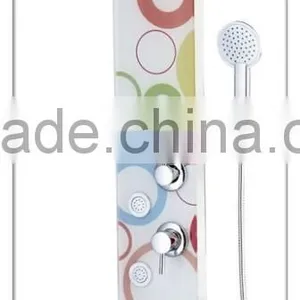 Economic Tempered Glass Shower Panel Massage Shower Column Hot and Cold Tap AST6006 thumbnail-2
