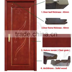 Red Wood Sound-proof Hotel Door Pictures for Hotel Room thumbnail-2