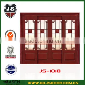 Frosted Glass Lattice Wooden Door thumbnail-5