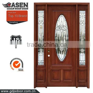 Rustic Style Genuine American Solid Wood Front Door With Transom Quality Choice thumbnail-1