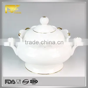 China Supplier Ceramic Large Two Handled Soup Tureens, Rimmed Soup Holder thumbnail-1