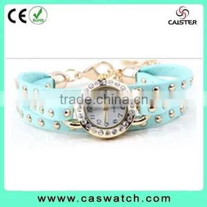 2016 Stylish Bracelet Shiny Watch, Custom Made Multi-color Leather Watch, Vogue Long Strap Leather Watch thumbnail-3
