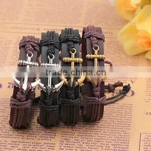 >>New Arrival SW14100 Promotion Anchor Leather Bracelet/ thumbnail-2