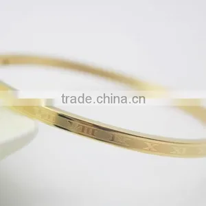 Fashion 3Colors Rose Gold Roman Numeral Stainless Steel Bracelet thumbnail-5