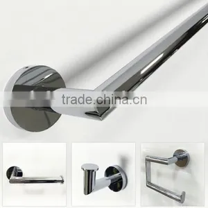 Metal Chrome Polish Modern 4 Piece 24" Towel Bar Robe Hook Paper Holder Towel Ring Set Bath Accessories Bathroom Hardware thumbnail-1