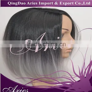 Short Black Mixed Grey Lace Front Synthetic Hair Wig thumbnail-5