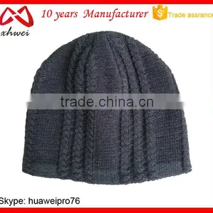 Blank for Logo Design Warm Men's Knit Slouch Hat Custom Knit Acrylic Beanie thumbnail-2