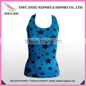OEM Service Star Print Top Sports Women Tank Top Running Vest thumbnail-1