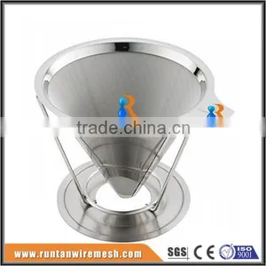 Trade Assurance 18/8 Stainless Steel Reusable Fine Mesh Pour Over Cone Coffee Maker Supplier's Choice thumbnail-1