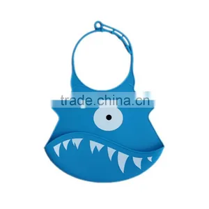 Washable Food Crumb Catcher Shark Silicone Baby Bib thumbnail-1