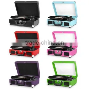 PVC Bluetooth Suitcase Music Vinyl Records With Bluetooth Wireless Audio Receiver thumbnail-1