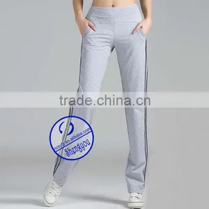 Wholesale Custom Cotton Womens Plain Grey Trasksuit Joggers Pants thumbnail-2