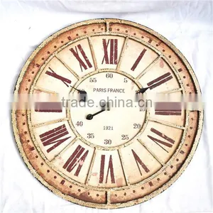 French Provincial Roman Numerals Metal Wrought Iron Wall Clock Rustic thumbnail-1