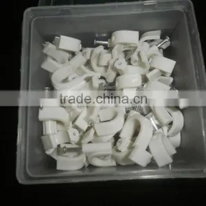Supply Nail Wire Clips/ Round Plastic Cable Clips/nail Cable Clamps 12mm thumbnail-5