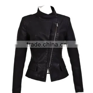 2014 Ladies pu Leather Jacket in Apparel Stocks,lady Beading pu Leather Jackets in Pakistan thumbnail-4