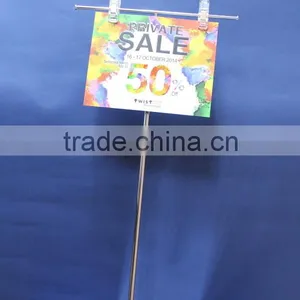 380mm to 700mm Height Adjustable Metal Table Sign Holder or Metal Holding Clips Sign Holder or Metal Sign Holder thumbnail-1