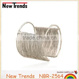 New Design Twist Iron Chain Bangle Wide Iron Wire Open Cuff thumbnail-5