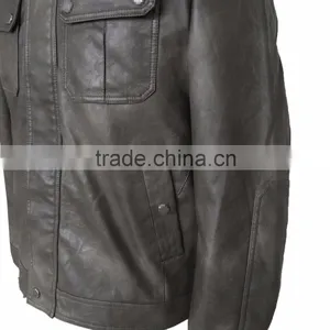 2016 Latest USA Design of Mens PU Leather Jacket thumbnail-5