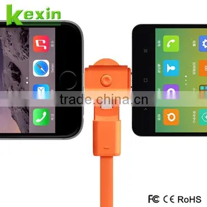 360 Degree Rotating Micro USB Charger Cable 2 in 1 Micro USB Data Cable for Android & Iphone thumbnail-4