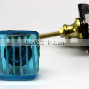 Frosted Glass Knob With Metal Fittings - 1.5 Inch thumbnail-3