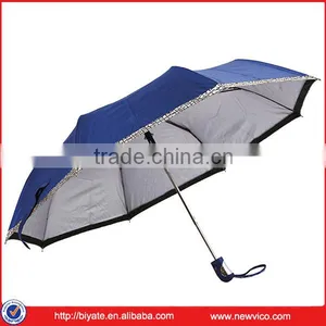 Factory Price Anti-UV Coated Polyester Manual Open 3 Collapsible Umbrella thumbnail-5