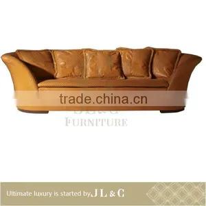 JS01 Three Seater Sofa Full Grain Aniline Leather Sofa JL&C Luxury Home Furniture New Sofa Designs thumbnail-1