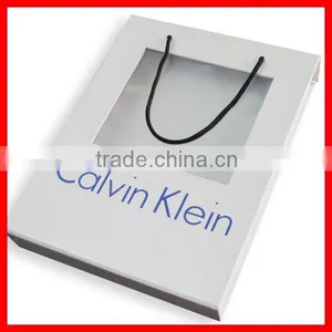 White Custom Paper Cardboard Box With Window And Handle thumbnail-1