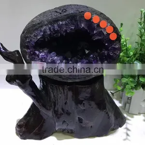 3.5kg Natural Brazil Dark Purple Amethyst Geodes for Decoration thumbnail-1