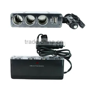 Triple Socket USB Car Cigarette Lighter thumbnail-1