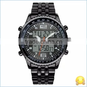 30M Water Resistant Skmei New Black Metal Cheap LED Watches For Men thumbnail-3