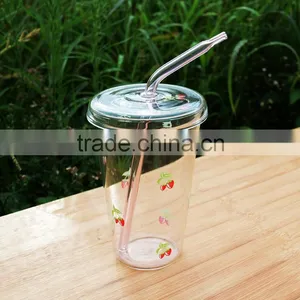 Health Body Multicolored Available Straight & Bent Glass Straw thumbnail-5