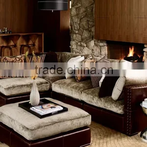 American Style Genuine Leather Corner Sofa Set With Ottoman for Australia thumbnail-1