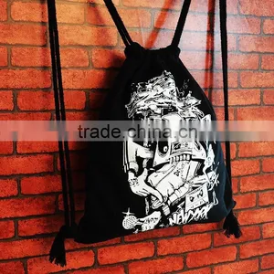 High Quality Rock Style Canvas Backpack,black and White Rucksack thumbnail-4