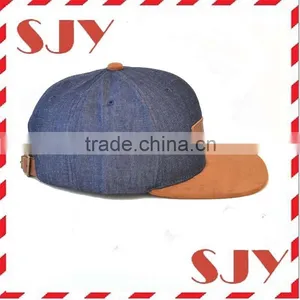 Genuine Leather Strap Custom Leather Patch Snapback Hat thumbnail-2