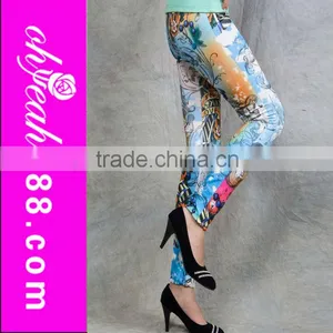 2014 High Quality Fashion Design Sexy Ladies Cream Colored Leggings thumbnail-1