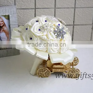 Exquisite Wedding Bouquet With Blue Beads thumbnail-2