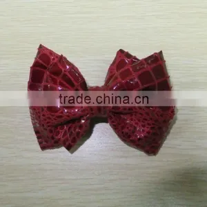 Fashion Leather Bow Barette thumbnail-1