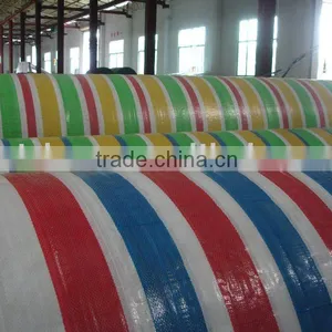 Stripe Woven Fabric PE/PP Tarpaulin thumbnail-1