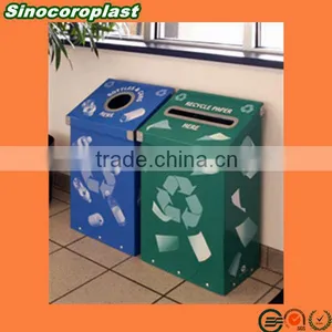 Printed Stong Corrugated PP Recycle Bin thumbnail-1