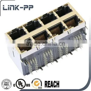 2*N 10/100/1000M Electrical RJ45 Stacked Jack With Led thumbnail-6