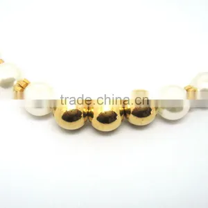 Stainless Steel 316l Gold Bead With Pearl Jewelry Set Necklace thumbnail-3