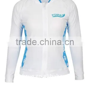 Women's Long Sleeve Rash Vest With Hood and Front Zipper thumbnail-1