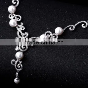 Fashion Dubai Custom Pearl Jewelry Set With Rhodium Plated thumbnail-5