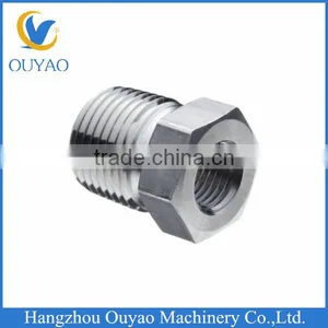 Customizing Stainless Steel 316 Pipe Fittings, Reducing Bushing 1/2'' NPT Male & 3/8'' NPT Female thumbnail-1