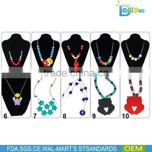 OEM Service BPA Free Food Grade Silicone Teething Toys Baby Teething Necklace Wholesale thumbnail-3
